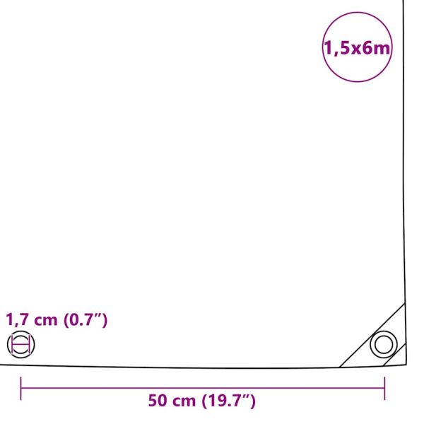 Брезентово платнище, 650 гр/м², 1,5x6 м, сиво
