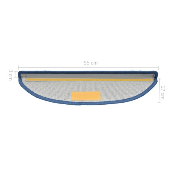 Изтривалки за стълби, 10 бр., 56x17x3 см, сини, полукръгли