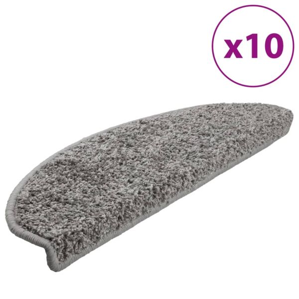 Изтривалки за стълби, 10 бр., 65x21x4 см, сиви, полукръгли, големи