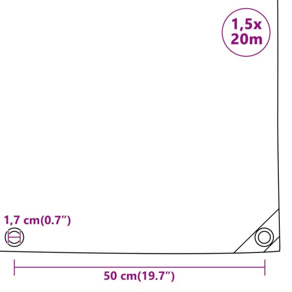 Брезент, 650 г/м², 1,5x20 м, черен