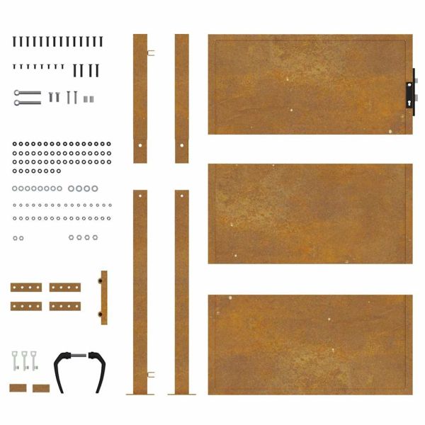 Градинска порта 100x125 см, кортенова стомана