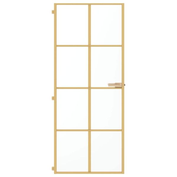Интериорна врата златиста 83x201,5 см закалено стъкло, алуминий