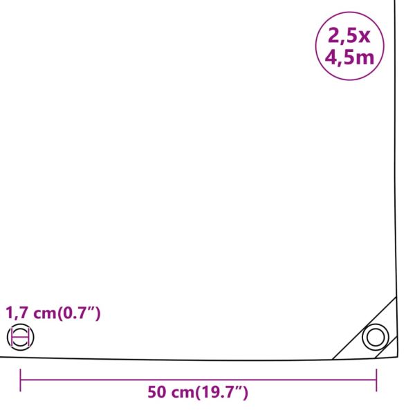 Брезент зелен 2,5x4,5 м 650 г/м²
