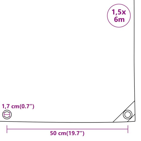 Брезент антрацит 1,5x6 м 650 г/м²