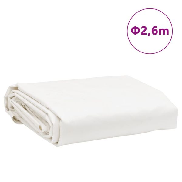 Брезент бял Ø 2,6 м 650 г/м²