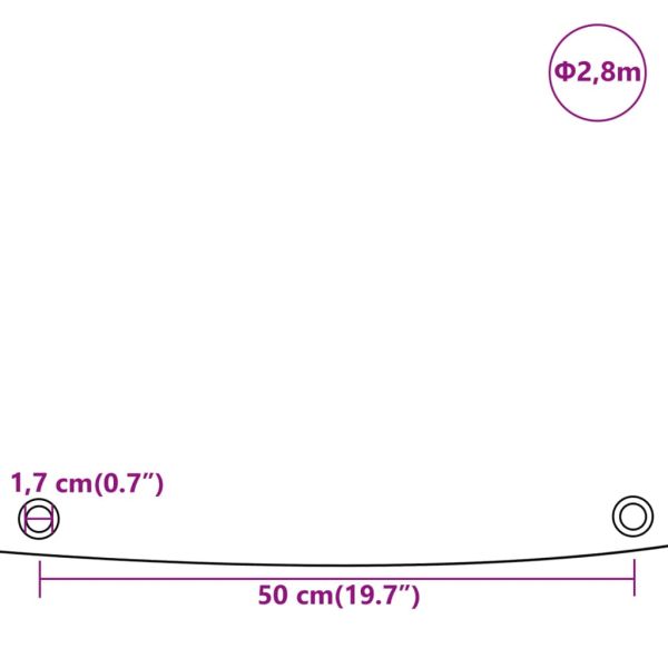 Брезент бял Ø 2,8 м 650 г/м²