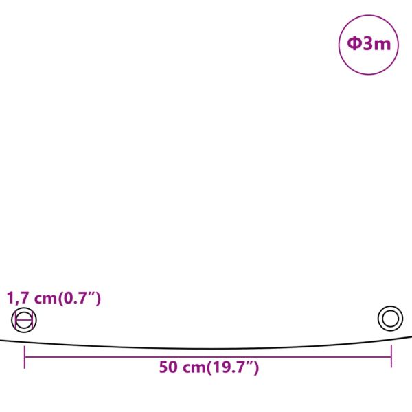 Брезент бял Ø 3 м 650 г/м²