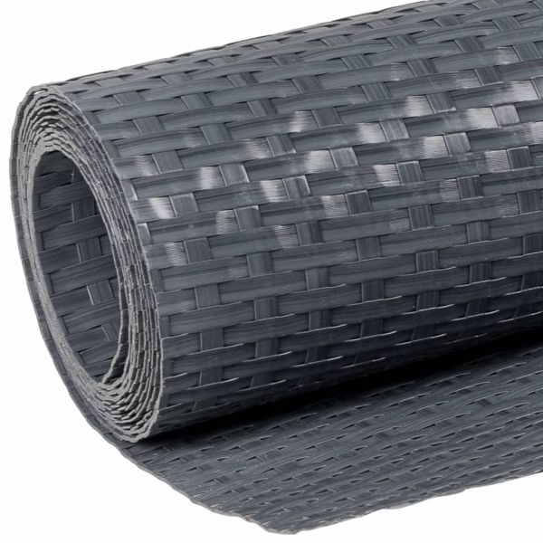 Балконски параван, антрацит, 600x80 см, полиратан