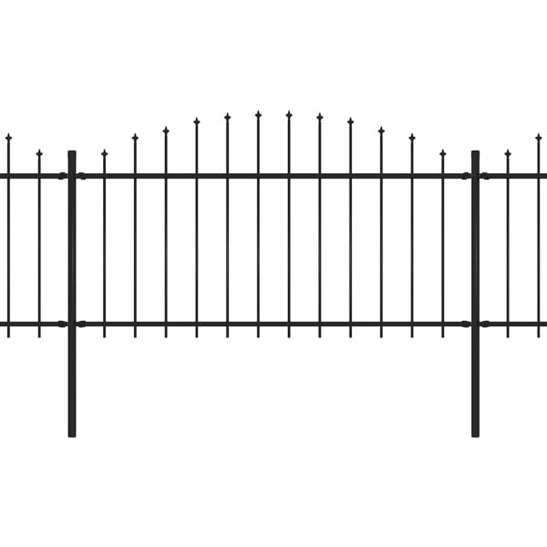 Градинска ограда с връх тип копие, стомана, 1603,5x150 см, черна