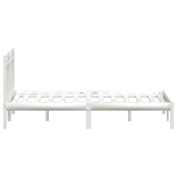 рамка за легло бяло 150x200 см King Size масивно дърво