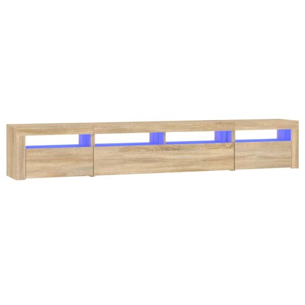 ТВ шкаф с LED осветление, дъб сонома, 240x35x40 см