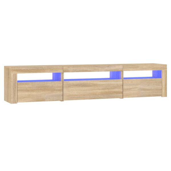 ТВ шкаф с LED осветление, дъб сонома, 195x35x40 см