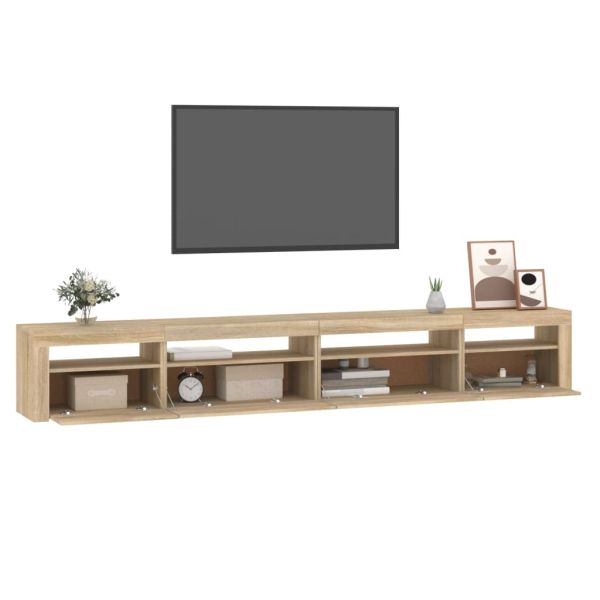 ТВ шкаф с LED осветление, дъб сонома, 270x35x40 см