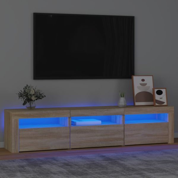 ТВ шкаф с LED осветление, дъб сонома, 180x35x40 см