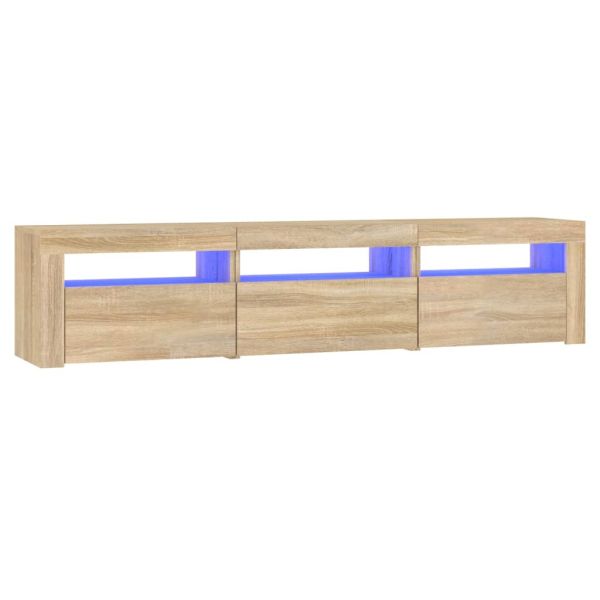 ТВ шкаф с LED осветление, дъб сонома, 180x35x40 см