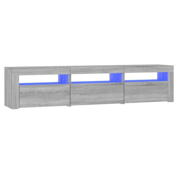 ТВ шкаф с LED осветление, сив сонома, 180x35x40 см