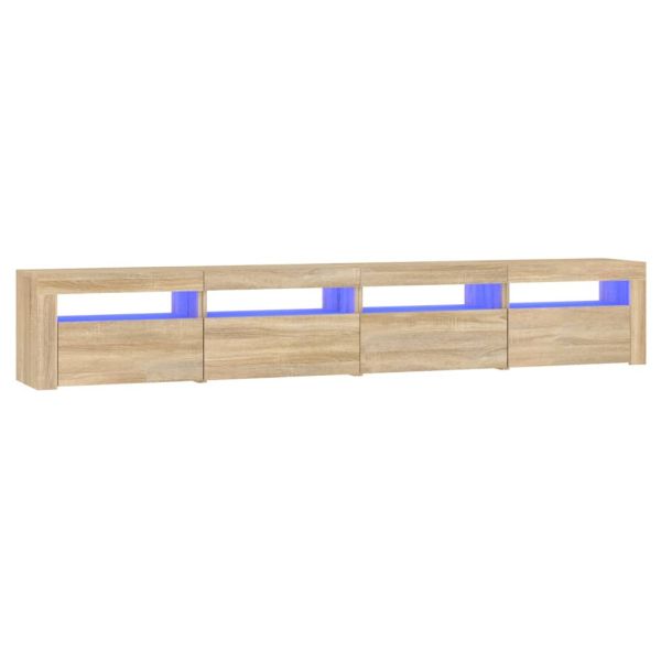ТВ шкаф с LED осветление, дъб сонома, 240x35x40 см