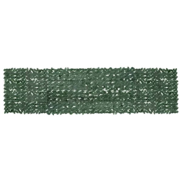 Балконски параван с тъмнозелени листа, 400x100 см