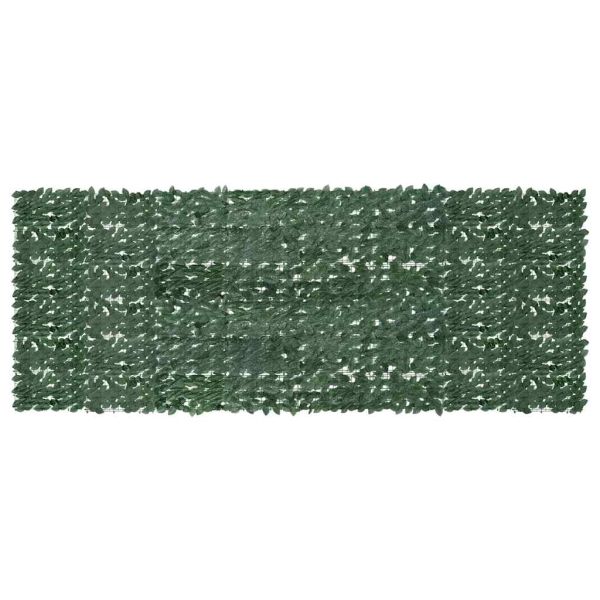 Балконски параван с тъмнозелени листа, 400x150 см