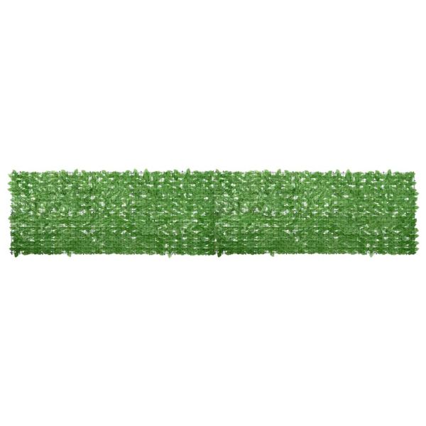 Балконски параван със зелени листа, 500x100 см