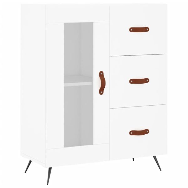 Висок шкаф, бял, 69,5x34x180 см, инженерно дърво