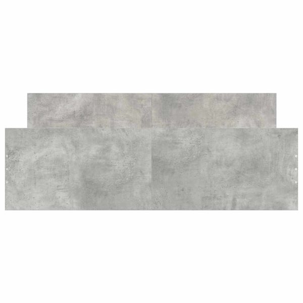 Рамка за легло с горна и долна табла, бетонно сива, 150x200 см