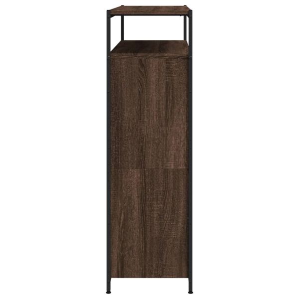 Шкаф за обувки с 4 флип чекмеджета кафяв дъб 100x34x112 см