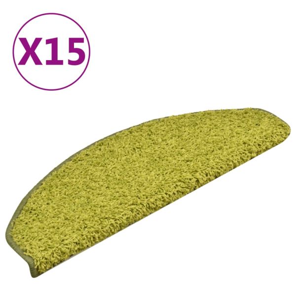 Изтривалки за стълби, 15 бр., 65x21x4 см, зелени, полукръгли, големи