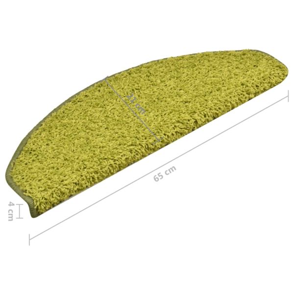 Изтривалки за стълби, 15 бр., 65x21x4 см, зелени, полукръгли, големи