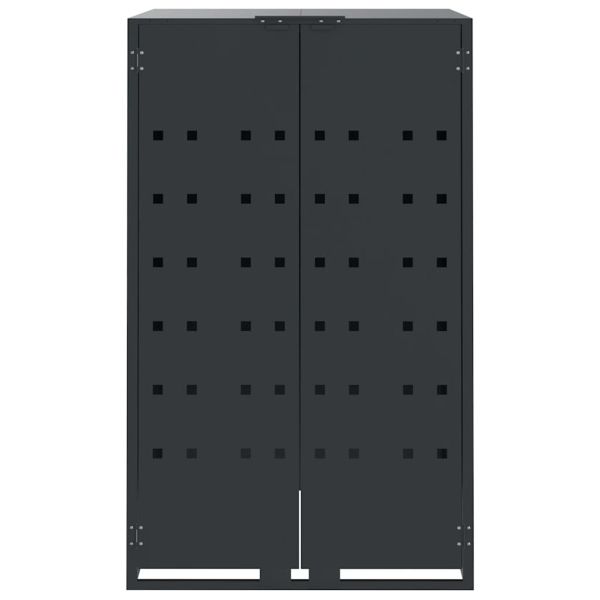 Навес за 3 коша на колела, антрацит, 207x79x117 см, стомана