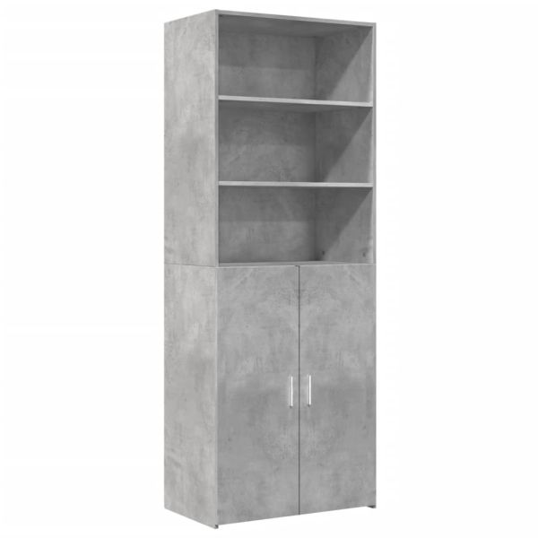Висок шкаф, бетонно сив, 70x42,5x185 см, инженерно дърво