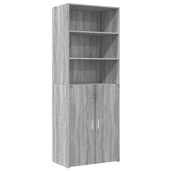 Висок шкаф, сив сонома, 70x42,5x185 см, инженерно дърво