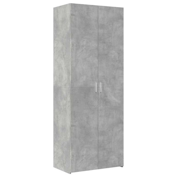 Висок шкаф, бетонно сив, 70x42,5x185 см, инженерно дърво