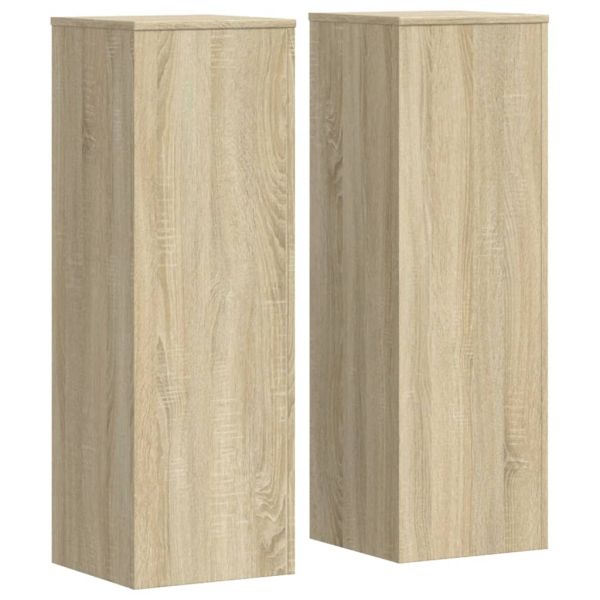 Стойки за растения 2 бр дъб сонома 33x33x100 см инженерно дърво