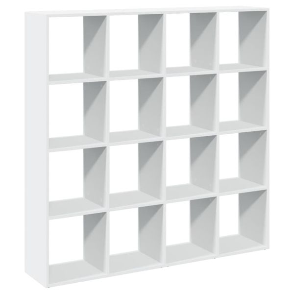 Библиотека, бяла, 137,5x29x137,5 см, инженерно дърво