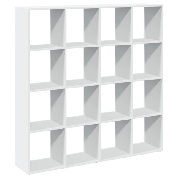Библиотека, бяла, 137,5x29x137,5 см, инженерно дърво