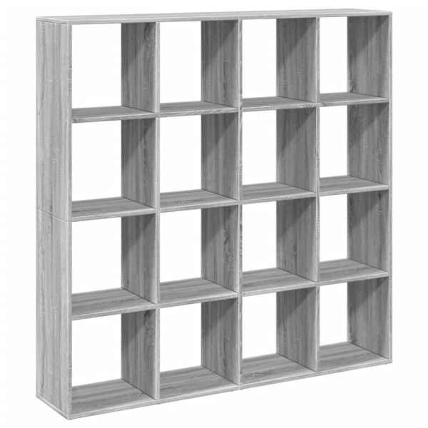 Библиотека, сив сонома, 137,5x29x137,5 см, инженерно дърво