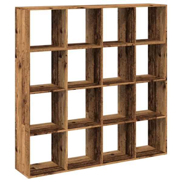 Библиотека, старо дърво, 137,5x29x137,5 см, инженерно дърво