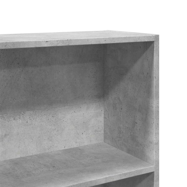 Библиотека, бетонно сив, 80x30x189 см, инженерно дърво
