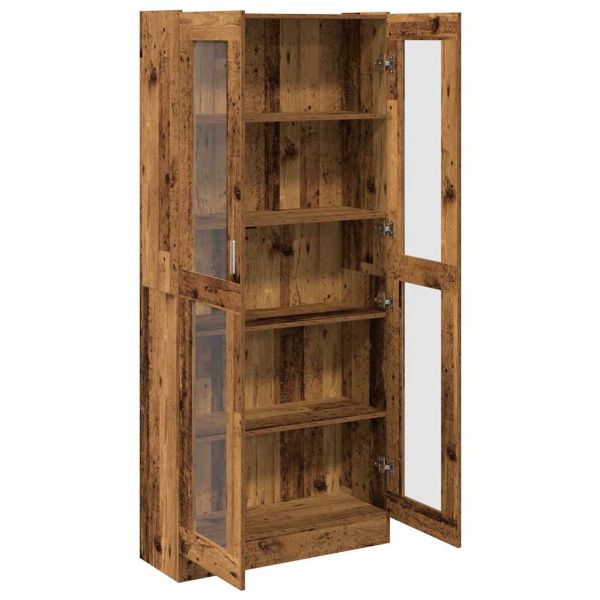 Висок шкаф, старо дърво, 82,5x30,5x185 см, инженерно дърво