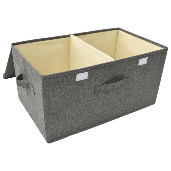 Кутии за съхранение, 2 бр, текстил, 50x30x25 см, антрацит
