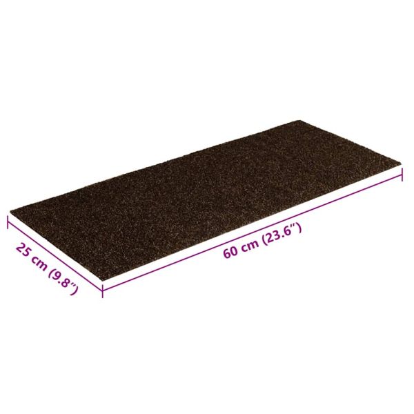 Изтривалки за стълби, самозалепващи се, 30 бр., 60x25 см, кафяви, правоъгълни