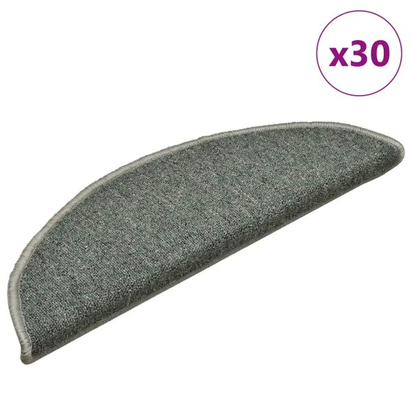 Изтривалки за стълби, 30 бр., 56x17x3 см, тъмнозелени, полукръгли