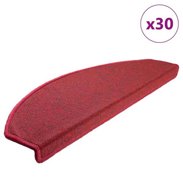 Изтривалки за стълби, 30 бр., 65x24x4 см, червени, полукръгли, големи