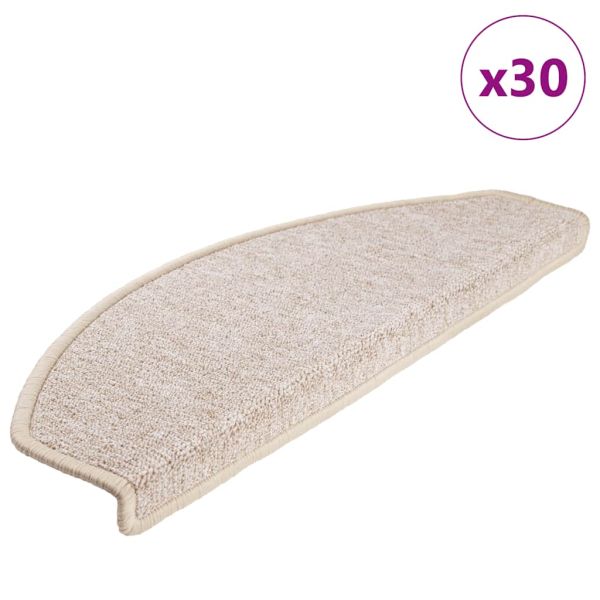 Изтривалки за стълби, 30 бр., 65x24x4 см, бежови, полукръгли, големи