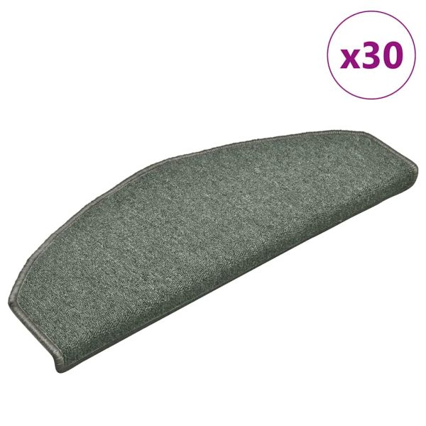 Изтривалки за стълби, 30 бр., 65x24x4 см, тъмнозелени, полукръгли, големи