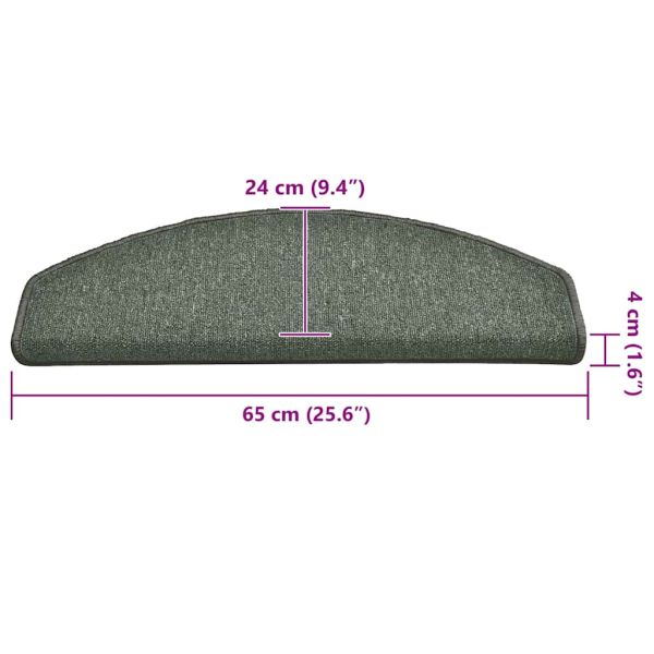 Изтривалки за стълби, 30 бр., 65x24x4 см, тъмнозелени, полукръгли, големи