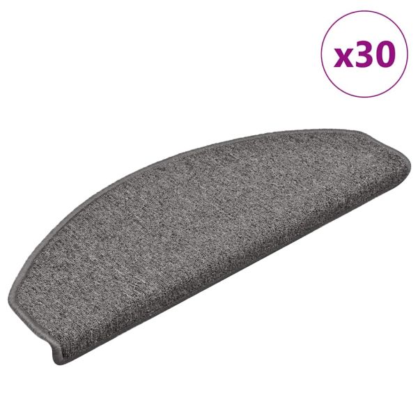 Изтривалки за стълби, 30 бр., 65x24x4 см, тъмносиви, полукръгли, големи