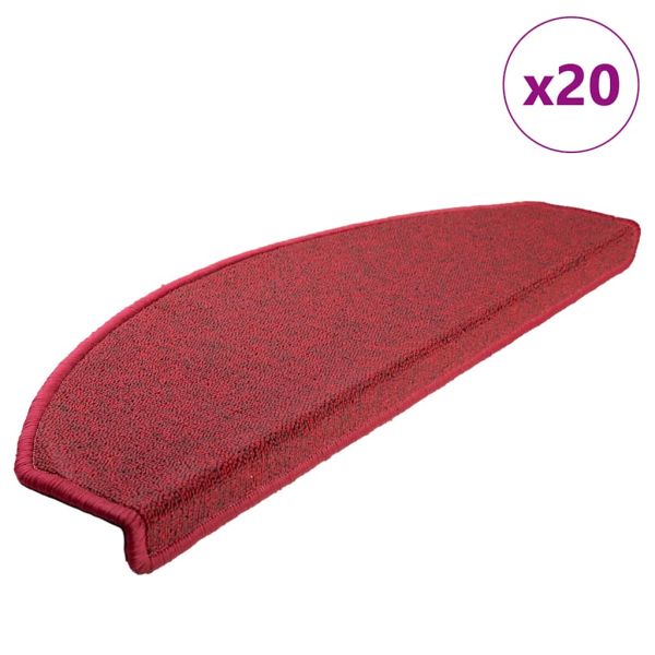 Изтривалки за стълби, 20 бр., 65x24x4 см, червени, полукръгли, големи