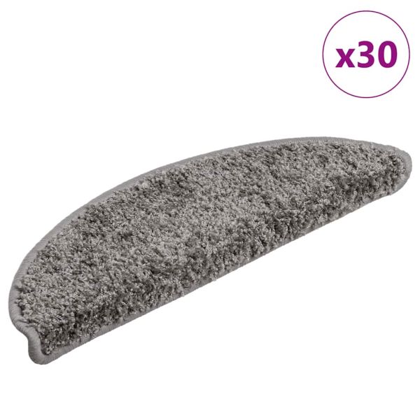 Изтривалки за стълби, 30 бр., 56x17x3 см, сиви, полукръгли